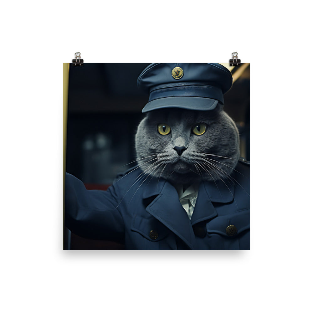 Russian Blue Transit Operator Photo paper poster - PosterfyAI.com