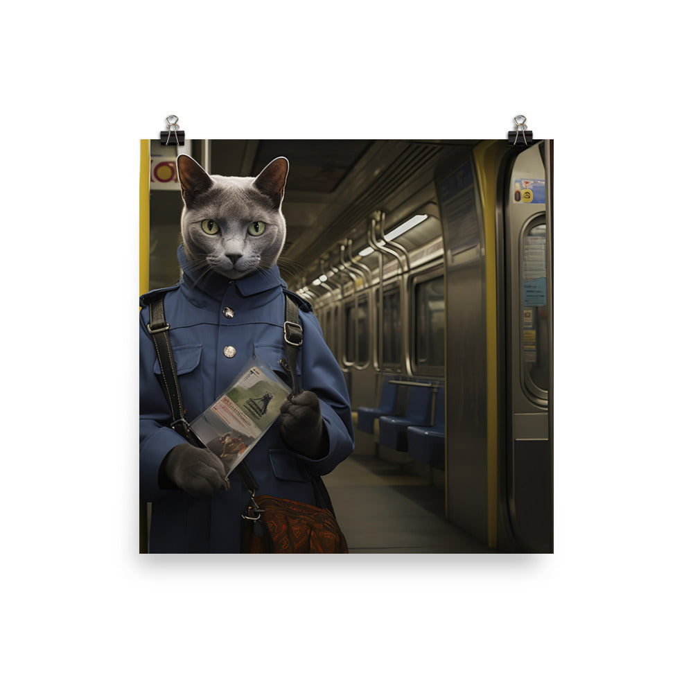 Russian Blue Transit Operator Photo paper poster - PosterfyAI.com