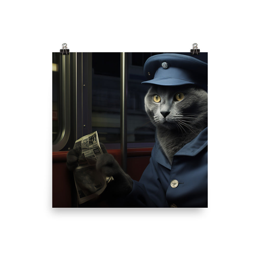 Russian Blue Transit Operator Photo paper poster - PosterfyAI.com