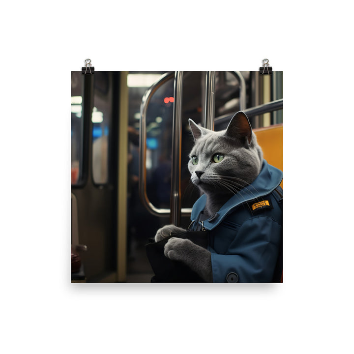 Russian Blue Transit Operator Photo paper poster - PosterfyAI.com