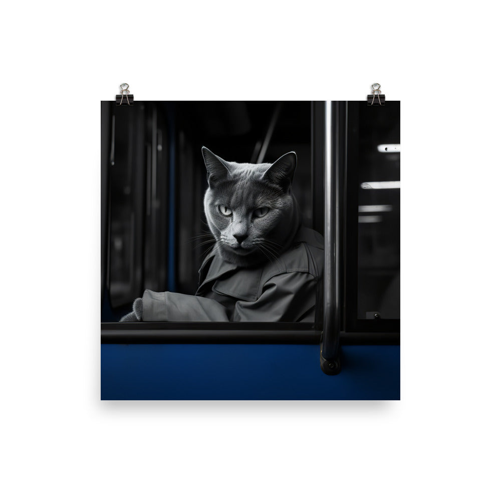 Russian Blue Transit Operator Photo paper poster - PosterfyAI.com