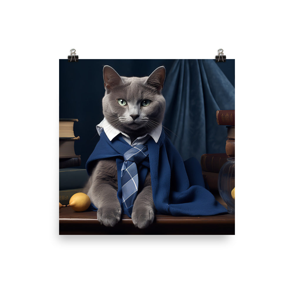 Russian Blue Student Photo paper poster - PosterfyAI.com