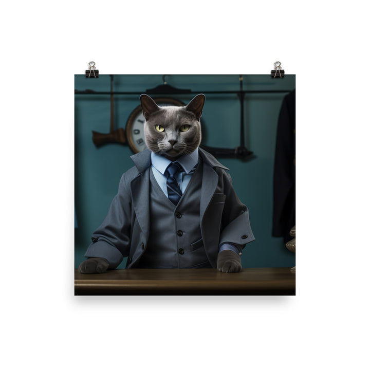 Russian Blue Sales Consultant Photo paper poster - PosterfyAI.com