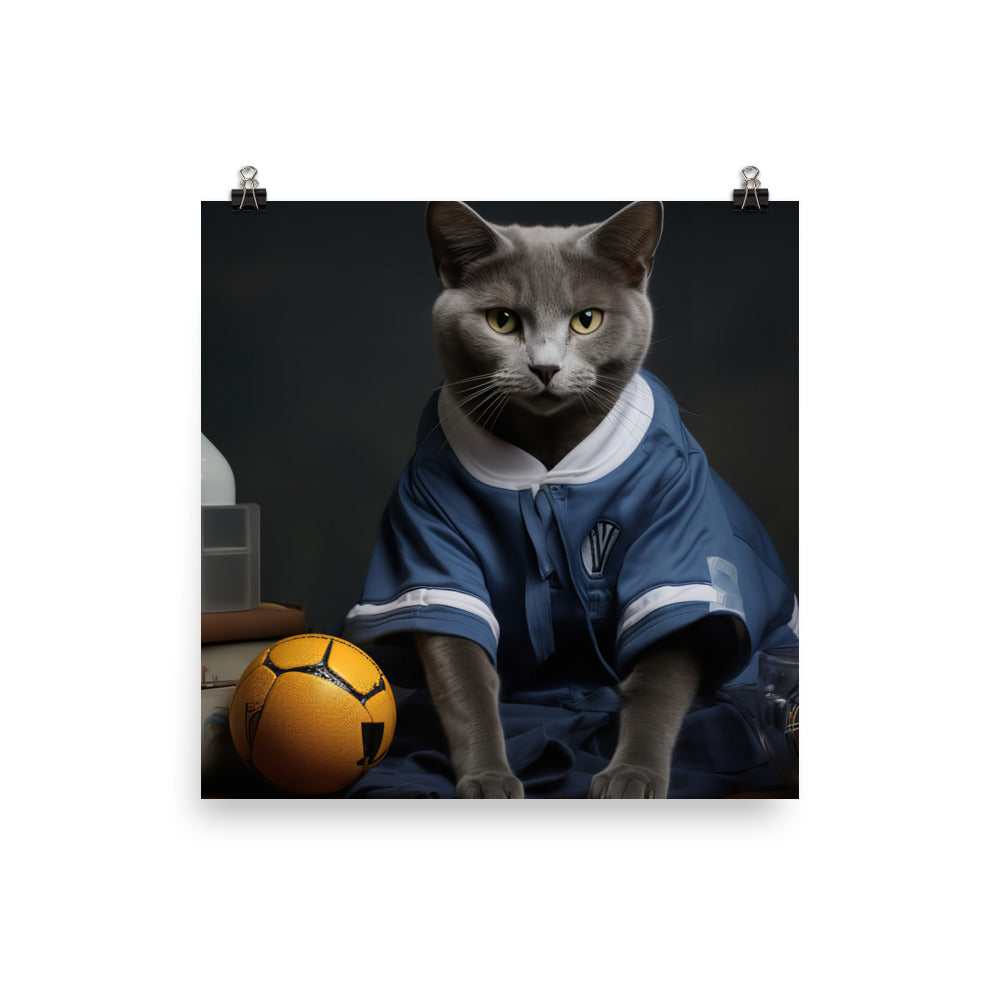 Russian Blue Referee Photo paper poster - PosterfyAI.com