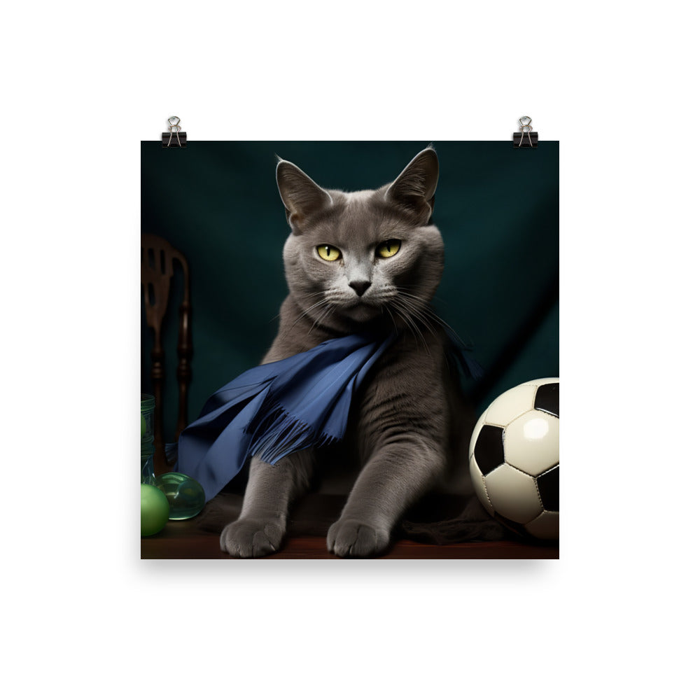 Russian Blue Referee Photo paper poster - PosterfyAI.com