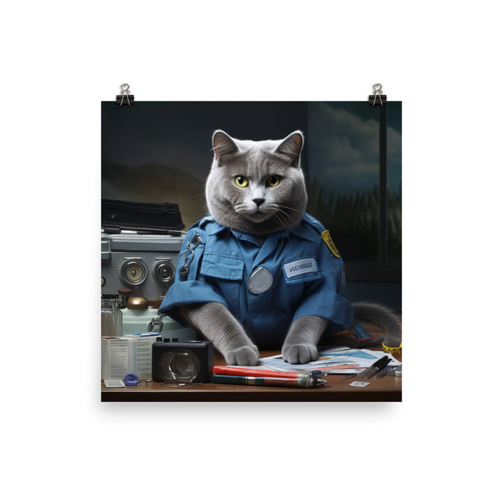 Russian Blue Paramedic Photo paper poster - PosterfyAI.com