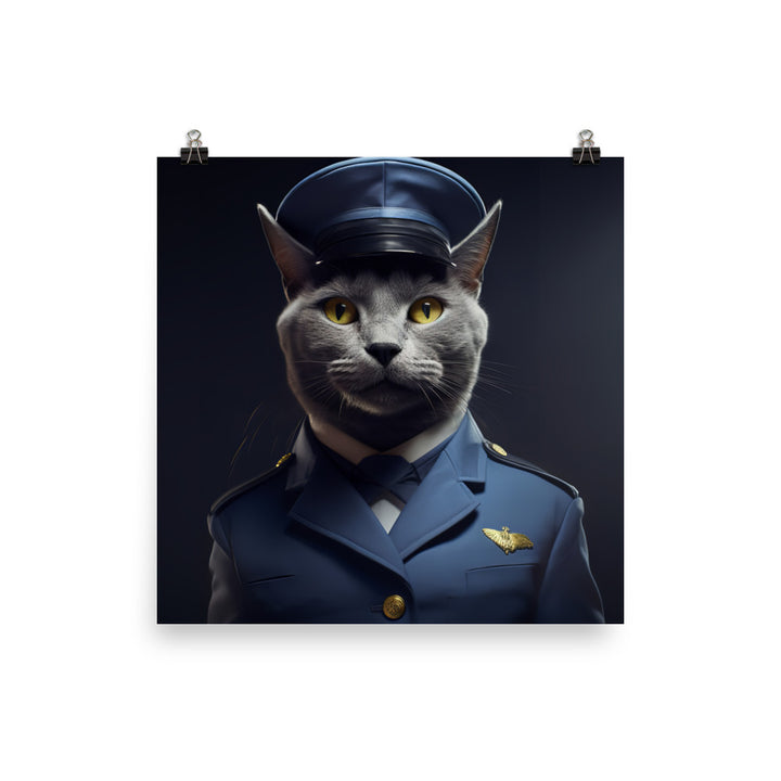 Russian Blue Cabin Crew Photo paper poster - PosterfyAI.com