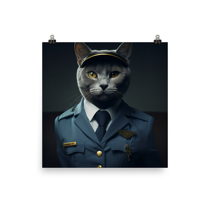 Russian Blue Cabin Crew Photo paper poster - PosterfyAI.com