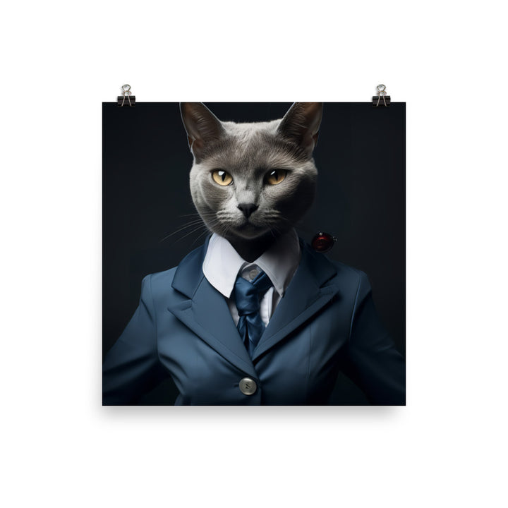 Russian Blue Cabin Crew Photo paper poster - PosterfyAI.com