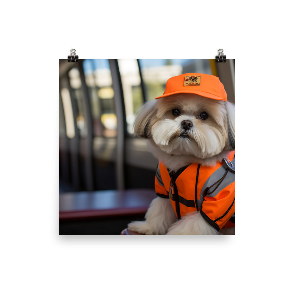 Lhasa Apso Transit Operator Photo paper poster - PosterfyAI.com