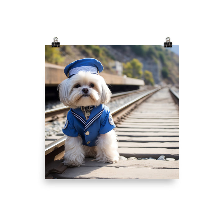 Lhasa Apso Transit Operator Photo paper poster - PosterfyAI.com