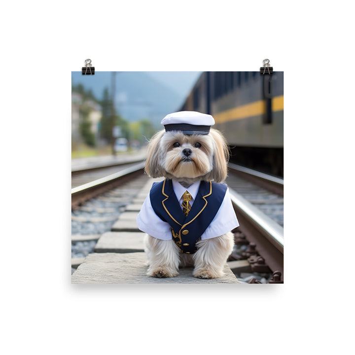 Lhasa Apso Transit Operator Photo paper poster - PosterfyAI.com