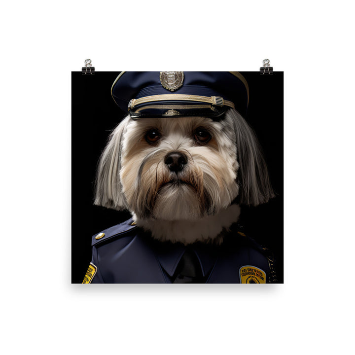 Lhasa Apso Security Officer Photo paper poster - PosterfyAI.com