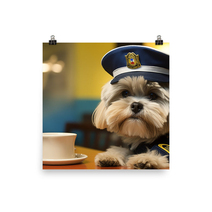 Lhasa Apso Security Officer Photo paper poster - PosterfyAI.com