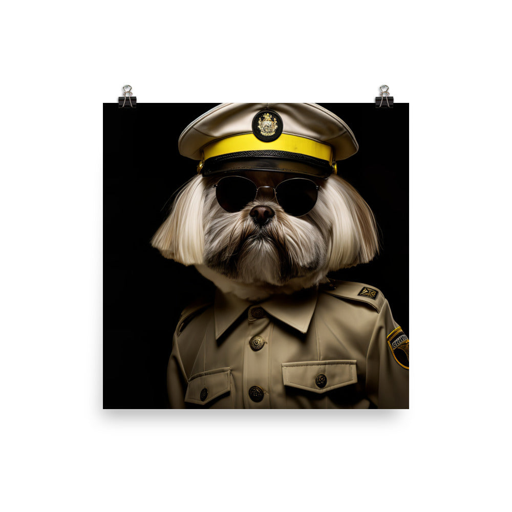 Lhasa Apso Security Officer Photo paper poster - PosterfyAI.com