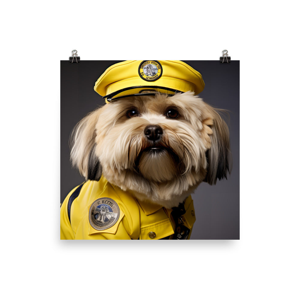 Lhasa Apso Security Officer Photo paper poster - PosterfyAI.com