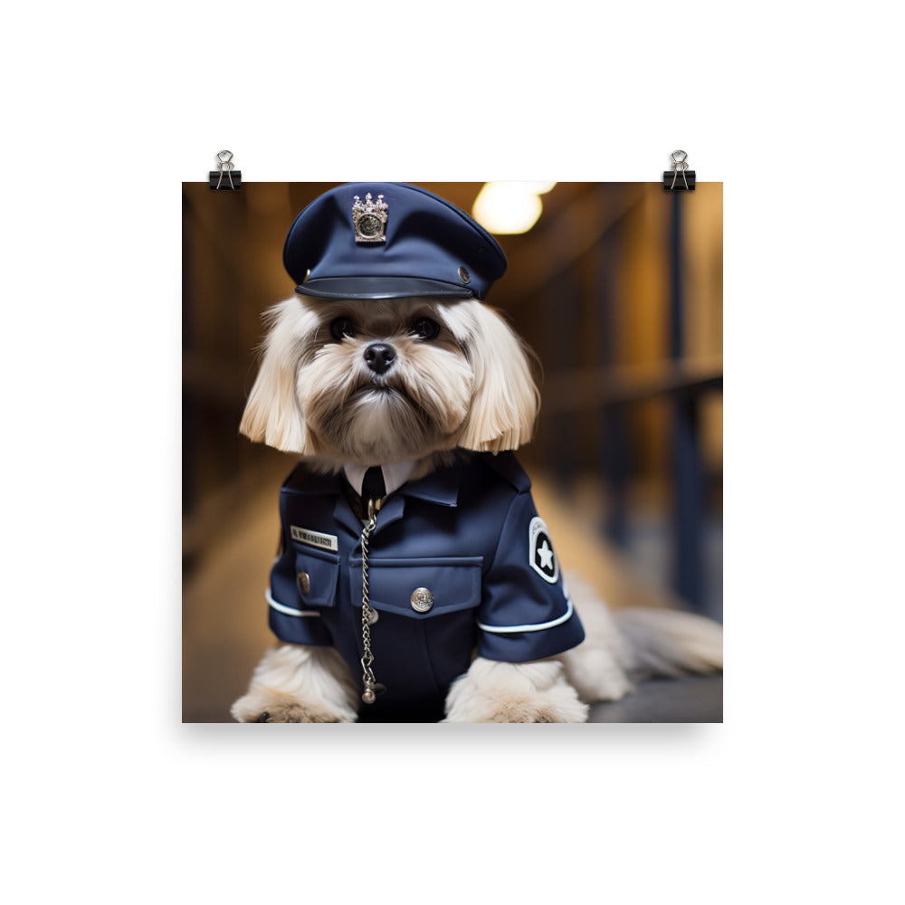Lhasa Apso Prison Officer Photo paper poster - PosterfyAI.com