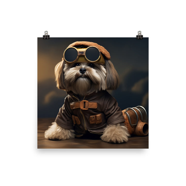 Lhasa Apso Pilot Photo paper poster - PosterfyAI.com