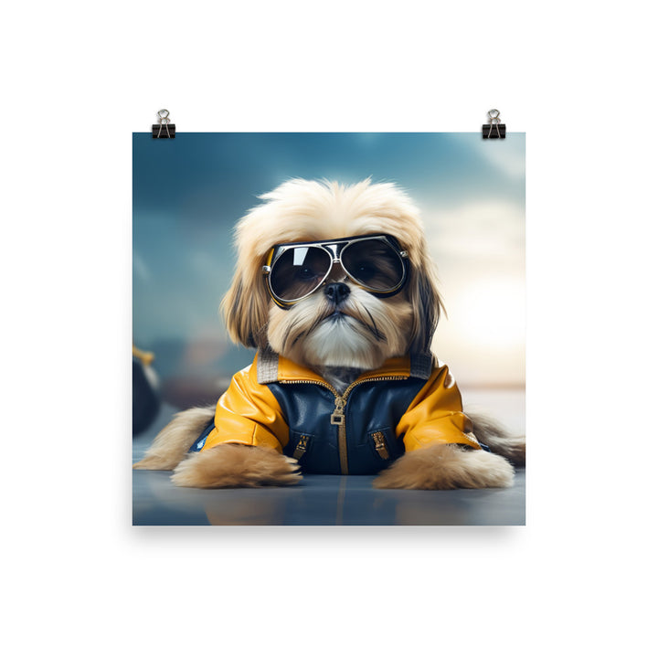 Lhasa Apso Pilot Photo paper poster - PosterfyAI.com