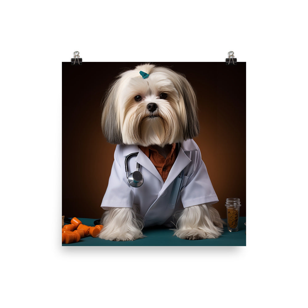 Lhasa Apso Doctor Photo paper poster - PosterfyAI.com