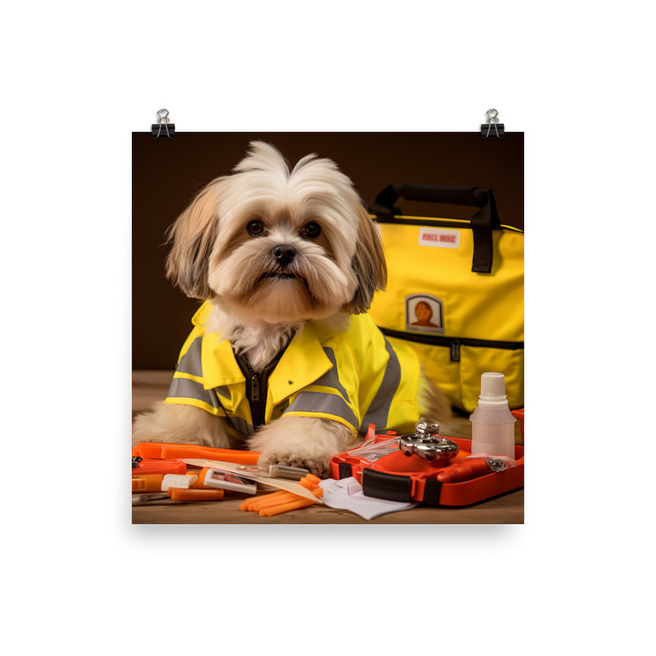 Lhasa Apso Paramedic Photo paper poster - PosterfyAI.com