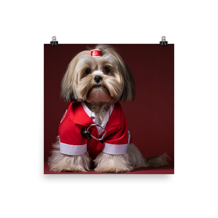 Lhasa Apso Nurse Photo paper poster - PosterfyAI.com