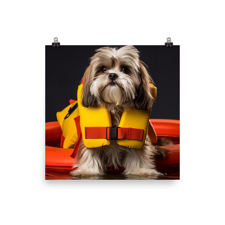 Lhasa Apso Lifeguard Photo paper poster - PosterfyAI.com