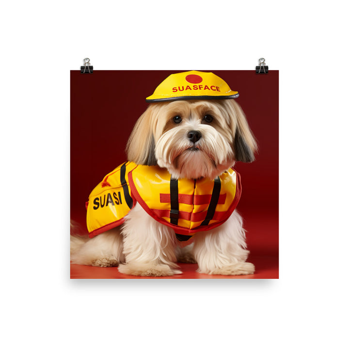 Lhasa Apso Lifeguard Photo paper poster - PosterfyAI.com