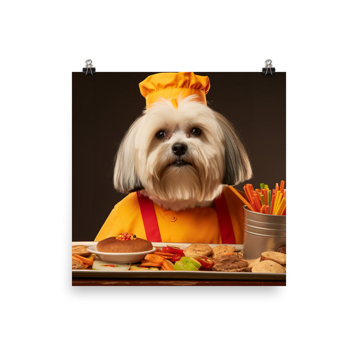 Lhasa Apso Fast Food Crew Photo paper poster - PosterfyAI.com