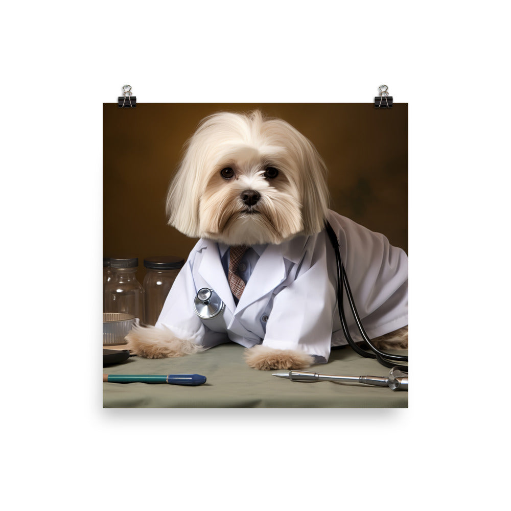 Lhasa Apso Doctor Photo paper poster - PosterfyAI.com