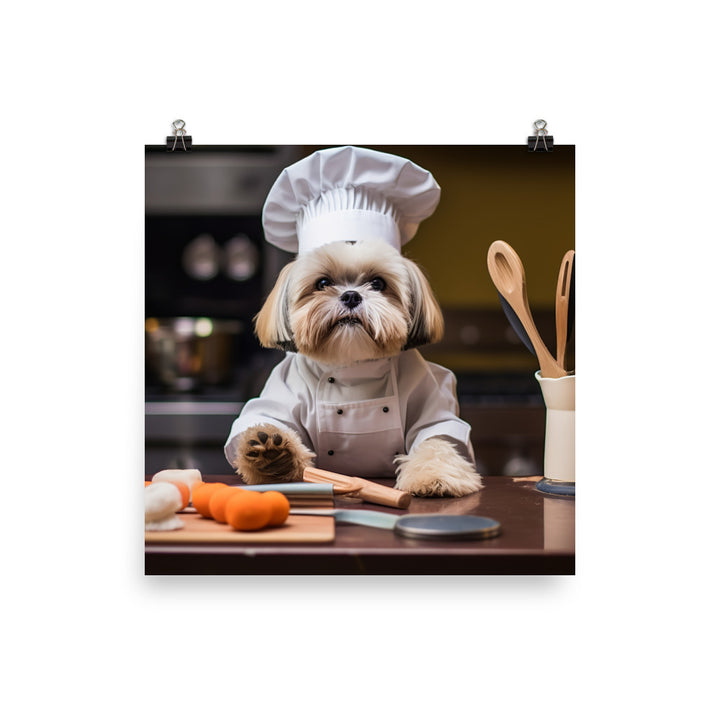 Lhasa Apso Chef Photo paper poster - PosterfyAI.com