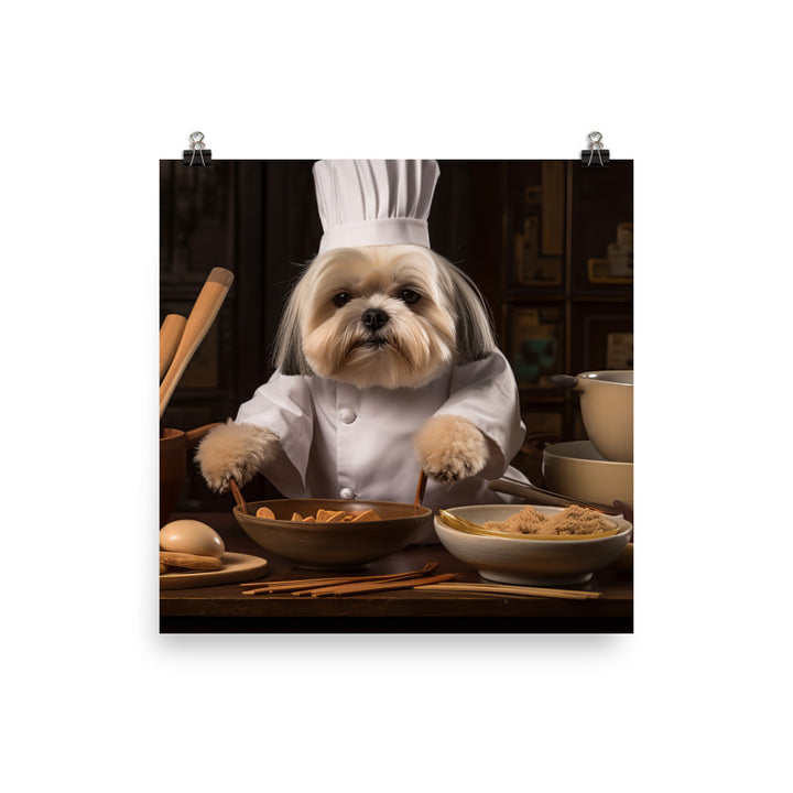 Lhasa Apso Chef Photo paper poster - PosterfyAI.com