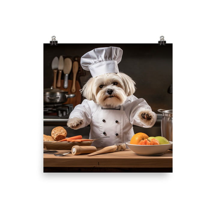 Lhasa Apso Chef Photo paper poster - PosterfyAI.com