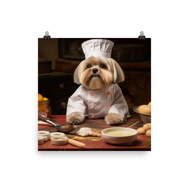 Lhasa Apso Chef Photo paper poster - PosterfyAI.com