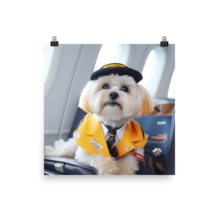 Lhasa Apso Cabin Crew Photo paper poster - PosterfyAI.com