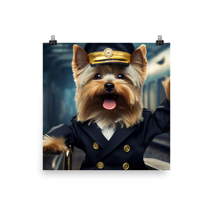 Yorkshire Terrier Transit Operator Photo paper poster - PosterfyAI.com