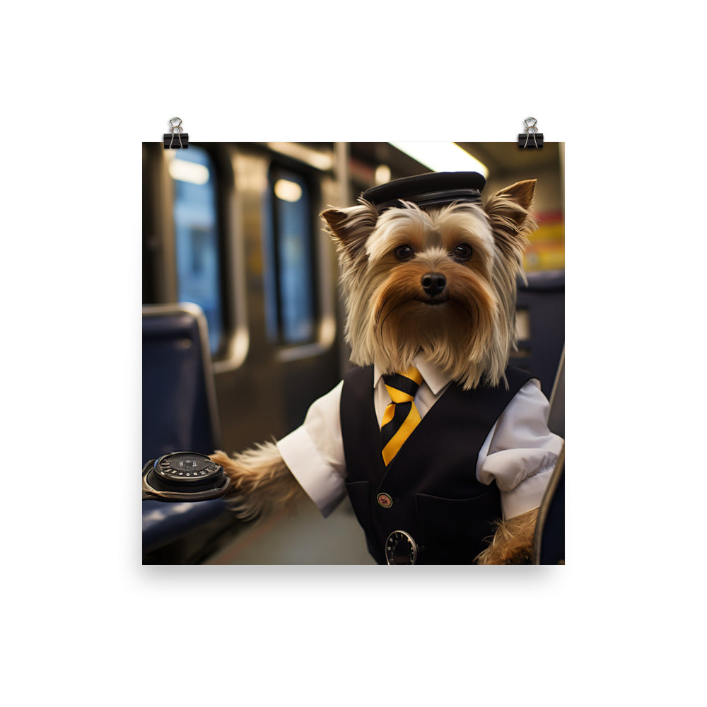 Yorkshire Terrier Transit Operator Photo paper poster - PosterfyAI.com