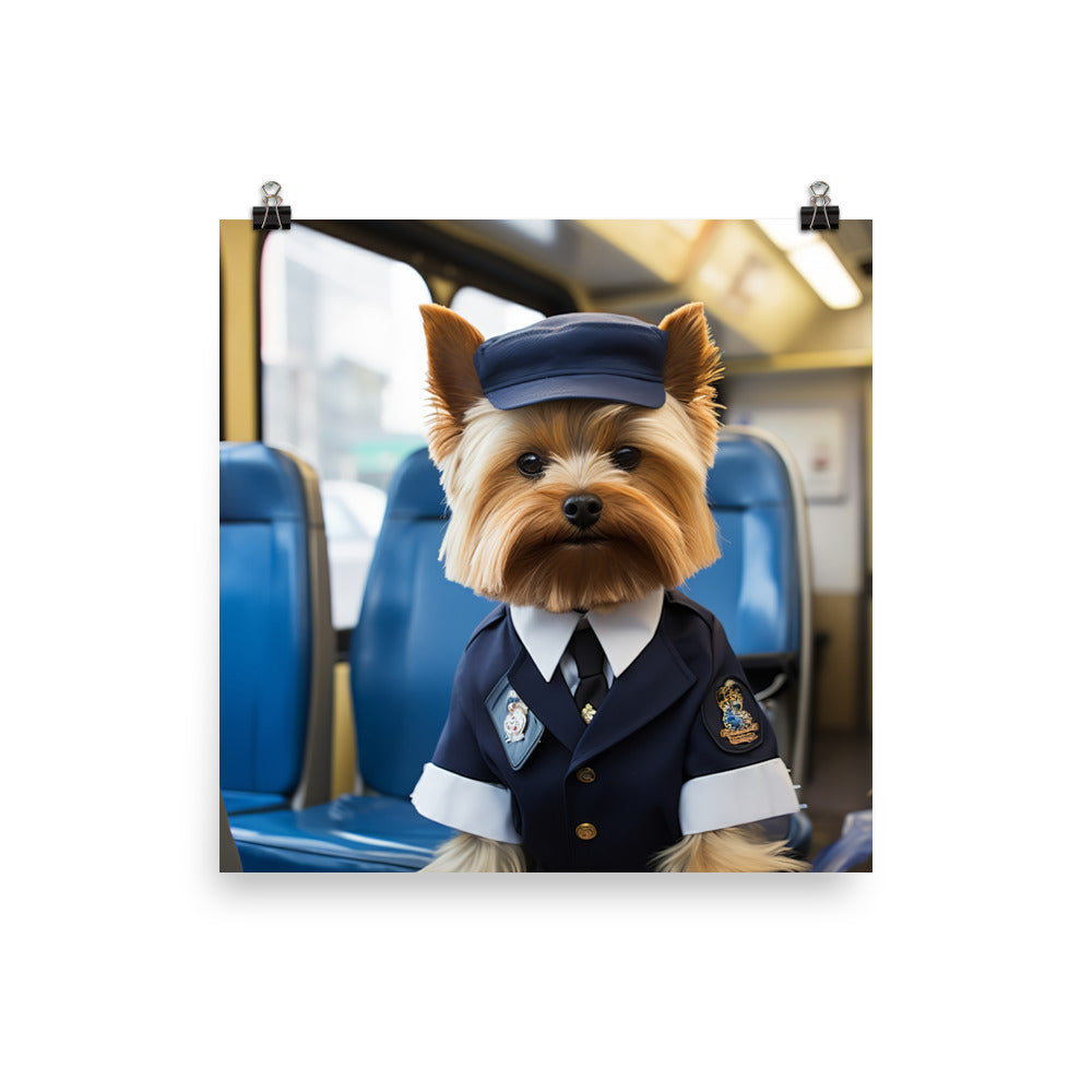 Yorkshire Terrier Transit Operator Photo paper poster - PosterfyAI.com