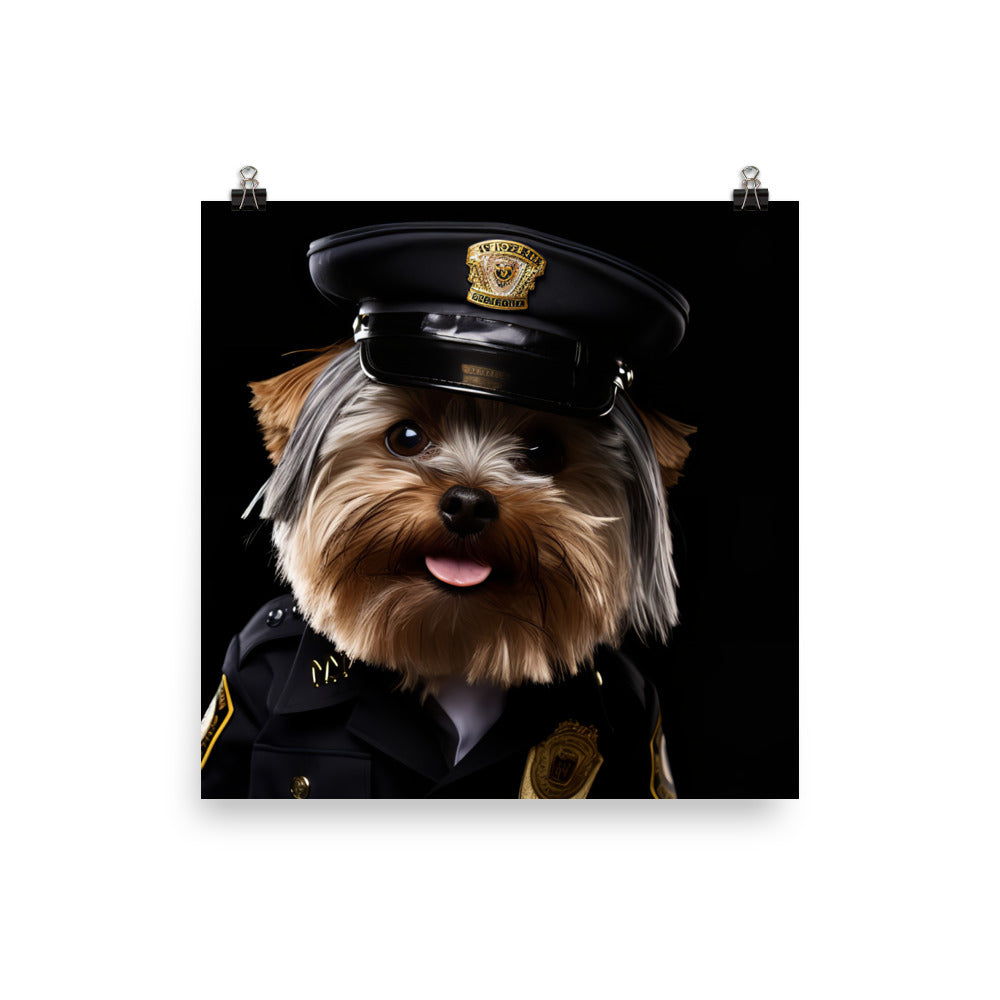 Yorkshire Terrier Security Officer Photo paper poster - PosterfyAI.com