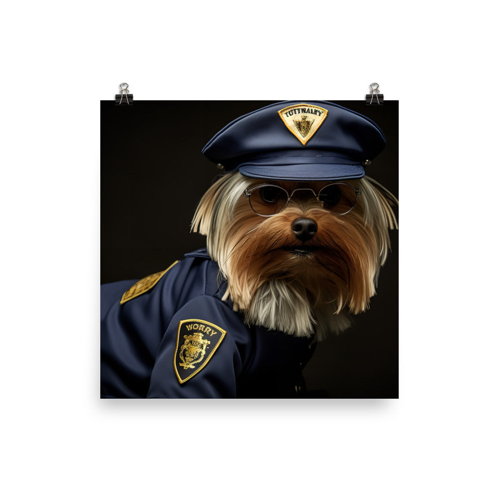 Yorkshire Terrier Security Officer Photo paper poster - PosterfyAI.com