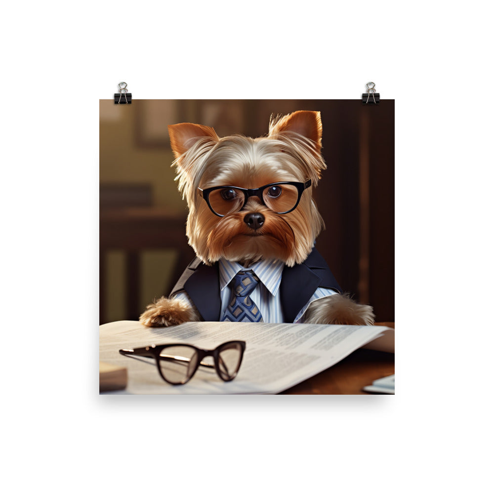 Yorkshire Terrier Sales Consultant Photo paper poster - PosterfyAI.com