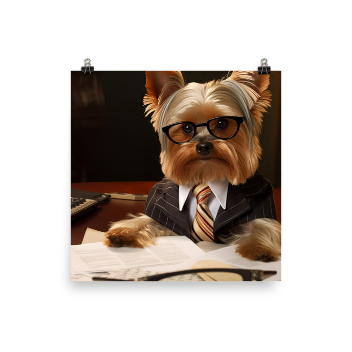 Yorkshire Terrier Sales Consultant Photo paper poster - PosterfyAI.com