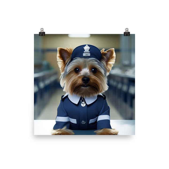 Yorkshire Terrier Prison Officer Photo paper poster - PosterfyAI.com