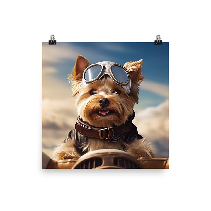 Yorkshire Terrier Pilot Photo paper poster - PosterfyAI.com