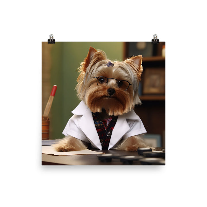 Yorkshire Terrier Pharmacist Photo paper poster - PosterfyAI.com