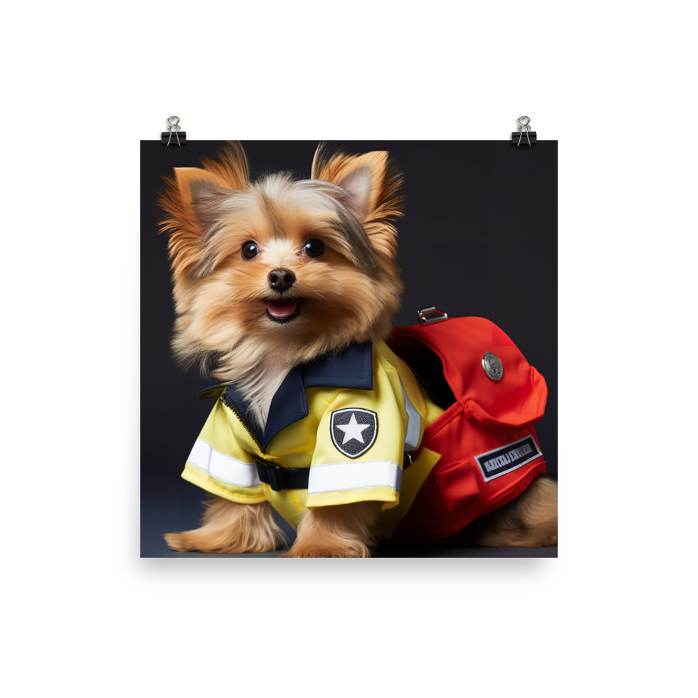 Yorkshire Terrier Paramedic Photo paper poster - PosterfyAI.com