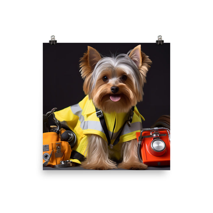 Yorkshire Terrier Paramedic Photo paper poster - PosterfyAI.com