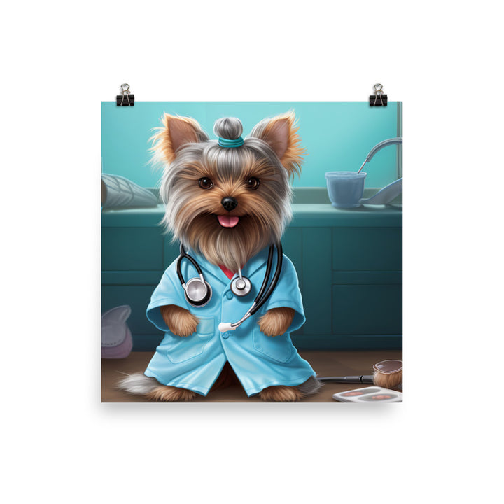 Yorkshire Terrier Nurse Photo paper poster - PosterfyAI.com