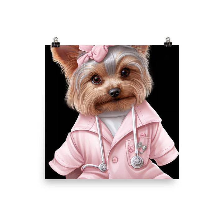 Yorkshire Terrier Nurse Photo paper poster - PosterfyAI.com