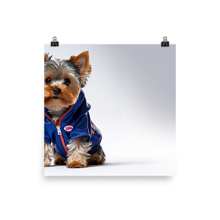 Yorkshire Terrier Motorsport Athlete Photo paper poster - PosterfyAI.com